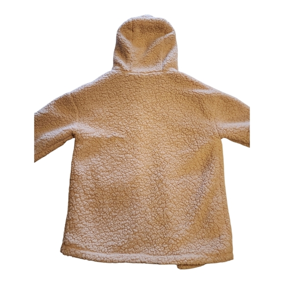 Forever 21 Sherpa Lined Hooded Jacket Size Small Light Pink Cozy Open Front - Picture 4 of 7
